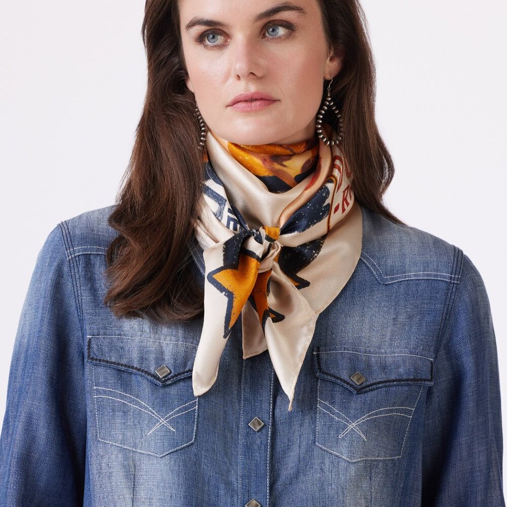 NWT Double D Ranch First Rodeo Silk Scarf - Picture 4 of 4